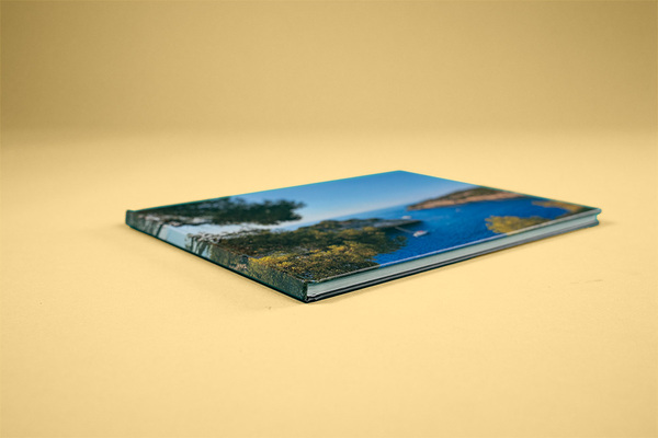 Top down view of walnut card tray with embedded magnets and card groove.